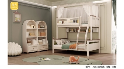 A653双层床+顶棚+挂梯